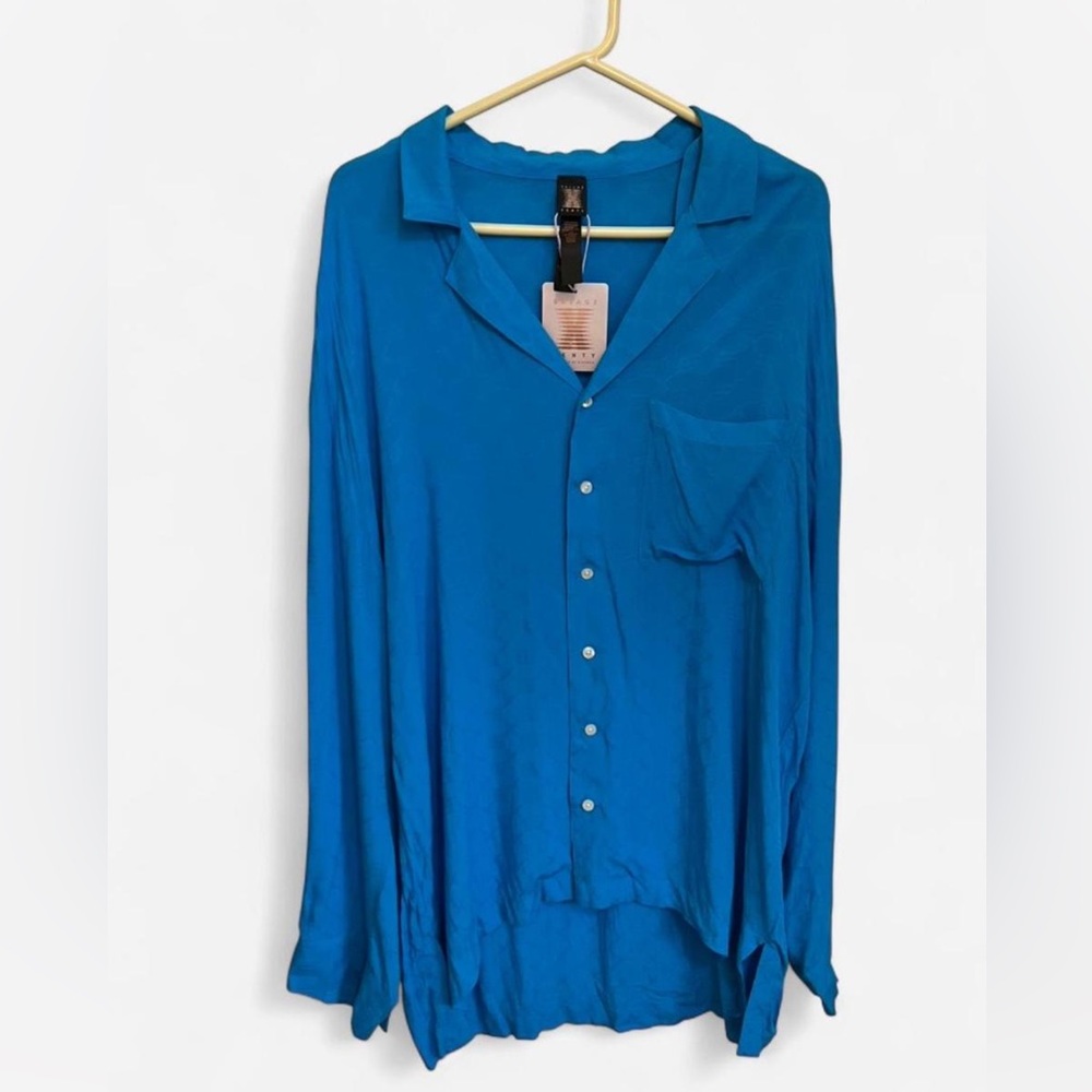Savage x Fenty Monogram Voile Sleep Shirt Blue Size M